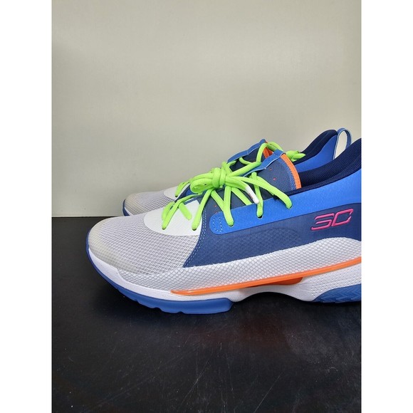 Size 10 Men\'s Under Armour Curry 7 Super Soaker Sneakers 3021258-404 Basketball main image 10